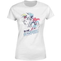 DC COMICS DC To The Slopes! Women's Christmas T-Shirt - White -JD Looney Shop 11964134 1704627062883191