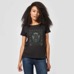 Harry Potter Slytherin Crest Women's Christmas T-Shirt - Black -JD Looney Shop 11964211 1734627066211895