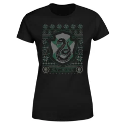 Harry Potter Slytherin Crest Women's Christmas T-Shirt - Black -JD Looney Shop 11964211 3344627066294776