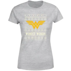 DC COMICS DC Wonder Woman Women's Christmas T-Shirt - Grey 9 DC COMICS DC Wonder Woman Women's Christmas T-Shirt - Grey -JD Looney Shop 11964248 1304627068254625