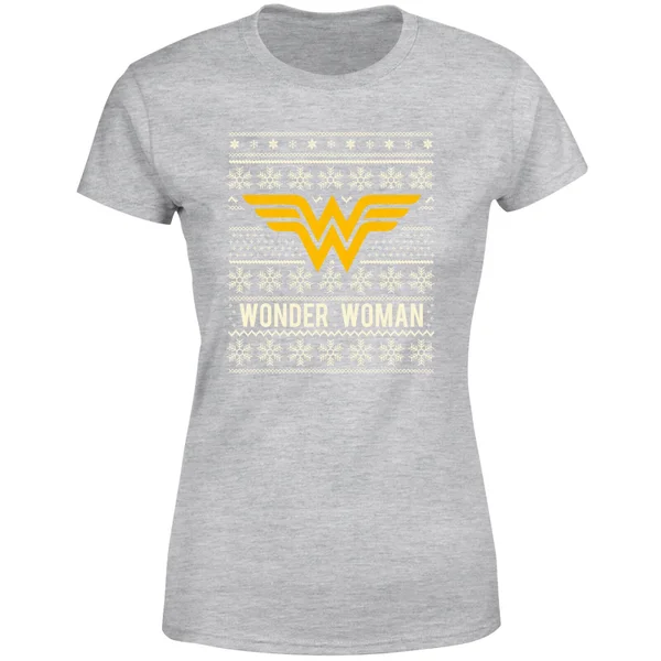 DC COMICS DC Wonder Woman Women's Christmas T-Shirt - Grey 5 DC COMICS DC Wonder Woman Women's Christmas T-Shirt - Grey - Image 5