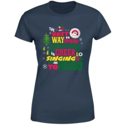 Elf Christmas Cheer Women's Christmas T-Shirt - Navy 9 Elf Christmas Cheer Women's Christmas T-Shirt - Navy -JD Looney Shop 11964305 1054627071408399