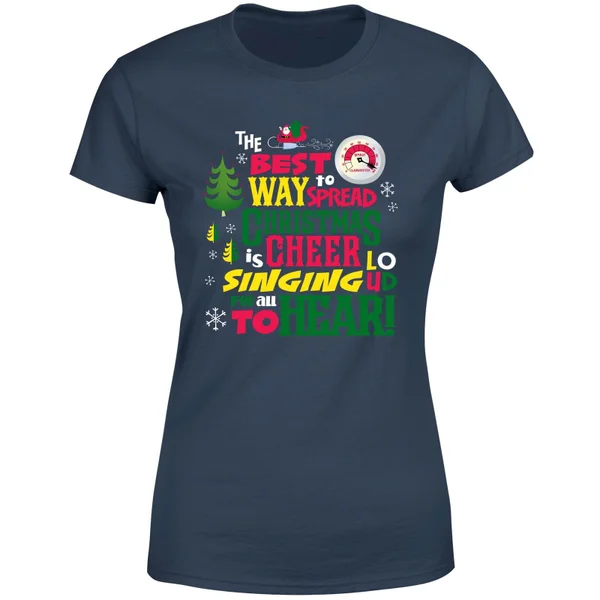 Elf Christmas Cheer Women's Christmas T-Shirt - Navy 5 Elf Christmas Cheer Women's Christmas T-Shirt - Navy - Image 5