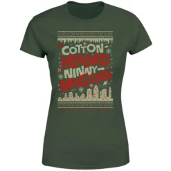 Elf Cotton-Headed-Ninny-Muggins Knit Women's Christmas T-Shirt - Forest Green 9 Elf Cotton-Headed-Ninny-Muggins Knit Women's Christmas T-Shirt - Forest Green -JD Looney Shop 11964312 8634627071579663