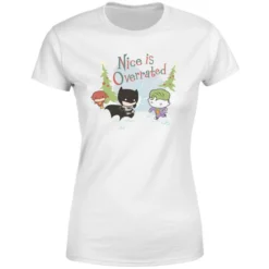 DC COMICS DC Nice Is Overrated Women's Christmas T-Shirt - White 9 DC COMICS DC Nice Is Overrated Women's Christmas T-Shirt - White -JD Looney Shop 11964434 1904627079299149