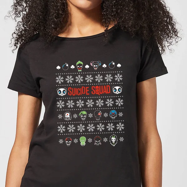 DC COMICS DC Suicide Squad Women's Christmas T-Shirt - Black 1 DC COMICS DC Suicide Squad Women's Christmas T-Shirt - Black