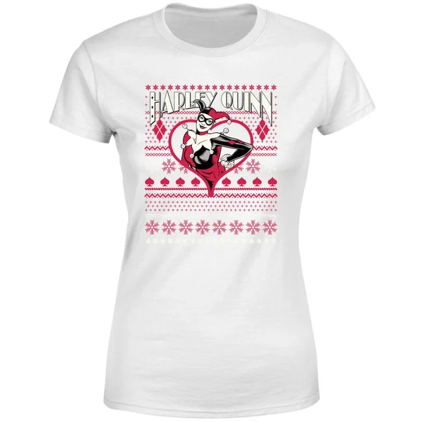 DC COMICS DC Harley Quinn Women's Christmas T-Shirt - White 5 DC COMICS DC Harley Quinn Women's Christmas T-Shirt - White - Image 5