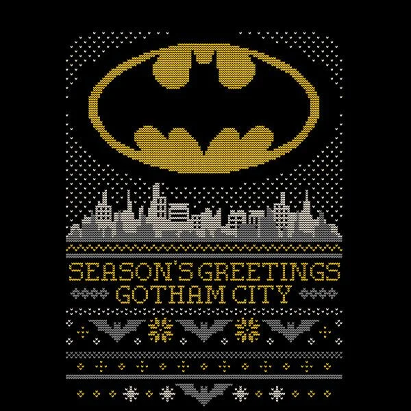 DC COMICS DC Seasons Greetings From Gotham Women's Christmas T-Shirt - Black 2 DC COMICS DC Seasons Greetings From Gotham Women's Christmas T-Shirt - Black - Image 2
