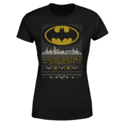 DC COMICS DC Seasons Greetings From Gotham Women's Christmas T-Shirt - Black 9 DC COMICS DC Seasons Greetings From Gotham Women's Christmas T-Shirt - Black -JD Looney Shop 11964651 5454627065845619