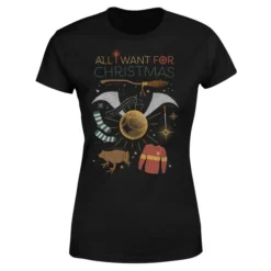Harry Potter All I Want Women's Christmas T-Shirt - Black 9 Harry Potter All I Want Women's Christmas T-Shirt - Black -JD Looney Shop 11964719 1504627069426455