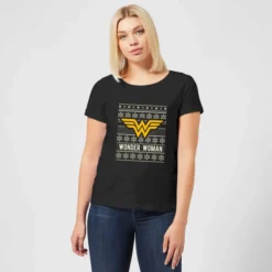 DC COMICS DC Wonder Woman Women's Christmas T-Shirt - Black 7 DC COMICS DC Wonder Woman Women's Christmas T-Shirt - Black -JD Looney Shop 11964793 5304627072635351