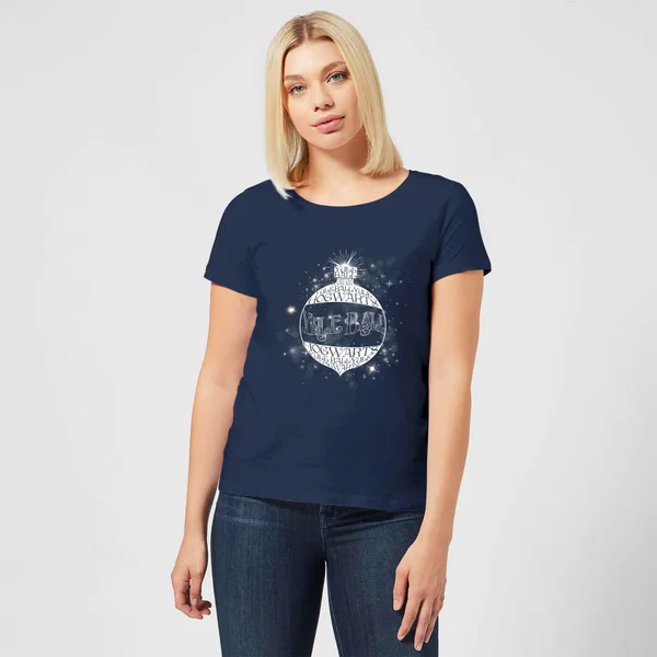 Harry Potter Yule Ball Baubel Women's Christmas T-Shirt - Navy 3 Harry Potter Yule Ball Baubel Women's Christmas T-Shirt - Navy - Image 3