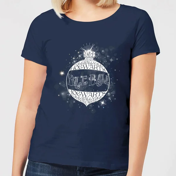 Harry Potter Yule Ball Baubel Women's Christmas T-Shirt - Navy 1 Harry Potter Yule Ball Baubel Women's Christmas T-Shirt - Navy