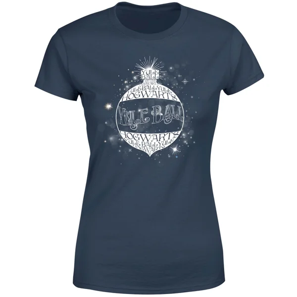 Harry Potter Yule Ball Baubel Women's Christmas T-Shirt - Navy 5 Harry Potter Yule Ball Baubel Women's Christmas T-Shirt - Navy - Image 5