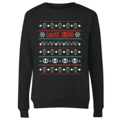DC COMICS DC Suicide Squad Knit Pattern Women's Christmas Sweater - Black 5 DC COMICS DC Suicide Squad Knit Pattern Women's Christmas Sweater - Black -JD Looney Shop 11965278 2044627078150353