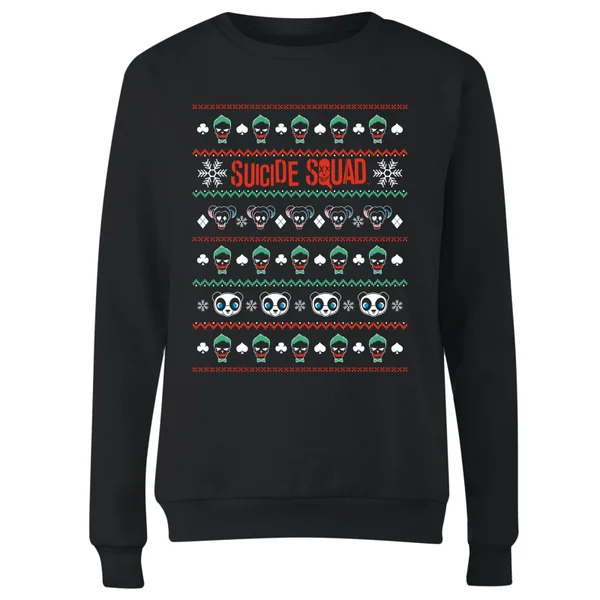 DC COMICS DC Suicide Squad Knit Pattern Women's Christmas Sweater - Black 3 DC COMICS DC Suicide Squad Knit Pattern Women's Christmas Sweater - Black - Image 3
