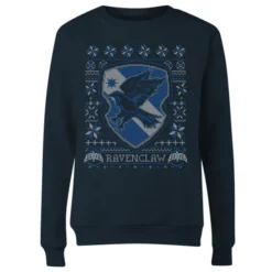 Harry Potter Ravenclaw Crest Women's Christmas Sweater - Navy -JD Looney Shop 11965345 1064627059098574