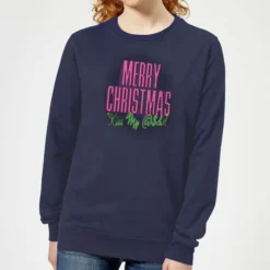 National Lampoon Merry Christmas (Kiss My @$$) Women's Christmas Sweater - Navy