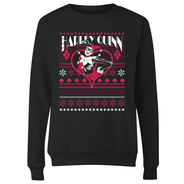 DC COMICS DC Harley Quinn Women's Christmas Sweater - Black 4 DC COMICS DC Harley Quinn Women's Christmas Sweater - Black - Image 4