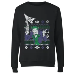 DC COMICS DC Joker Women's Christmas Sweater - Black 7 DC COMICS DC Joker Women's Christmas Sweater - Black -JD Looney Shop 11965476 1194627063312131