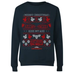 National Lampoon Merry Christmas Knit Women's Christmas Sweater - Navy -JD Looney Shop 11965496 1334627064111961