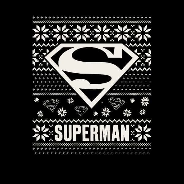 DC COMICS DC Superman Knit Pattern Women's Christmas Sweater - Black 2 DC COMICS DC Superman Knit Pattern Women's Christmas Sweater - Black - Image 2