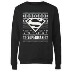 DC COMICS DC Superman Knit Pattern Women's Christmas Sweater - Black 7 DC COMICS DC Superman Knit Pattern Women's Christmas Sweater - Black -JD Looney Shop 11965530 4024627065698538