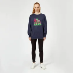 Elf Food Groups Women's Christmas Sweater - Navy -JD Looney Shop 11965540 4574627066148973