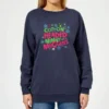 Elf Cotton-Headed Ninny-Muggins Women's Christmas Sweater - Navy