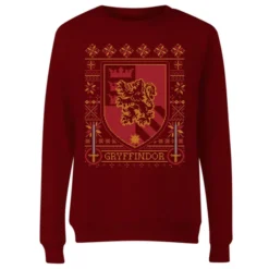 Harry Potter Gryffindor Crest Women's Christmas Sweater - Burgundy 7 Harry Potter Gryffindor Crest Women's Christmas Sweater - Burgundy -JD Looney Shop 11965628 1134627070208972