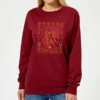 Harry Potter Gryffindor Crest Women's Christmas Sweater - Burgundy