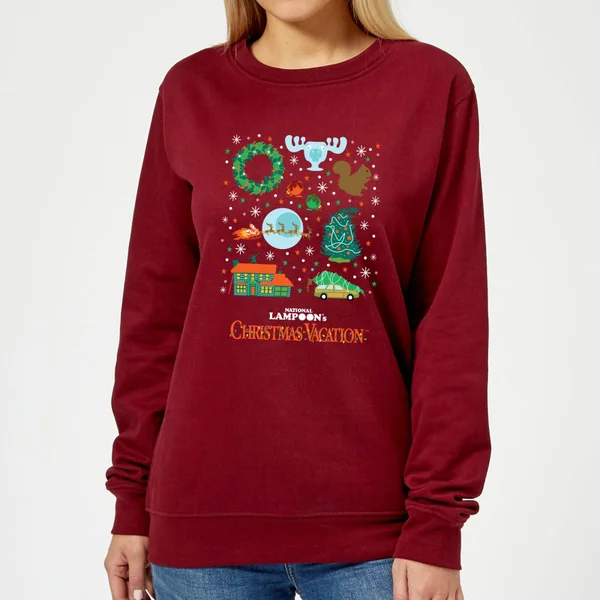 National Lampoon Griswold Christmas Starter Pack Women's Christmas Sweater - Burgundy 1 National Lampoon Griswold Christmas Starter Pack Women's Christmas Sweater - Burgundy