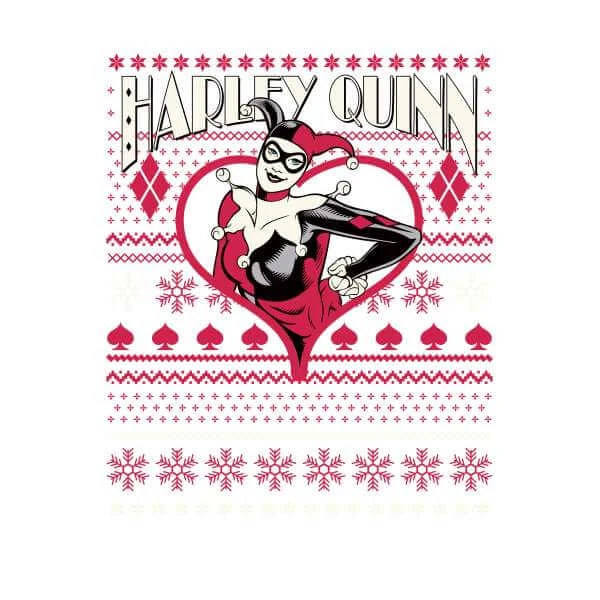 DC COMICS DC Harley Quinn Women's Christmas Sweater - White 2 DC COMICS DC Harley Quinn Women's Christmas Sweater - White - Image 2