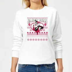 DC COMICS DC Harley Quinn Women's Christmas Sweater - White