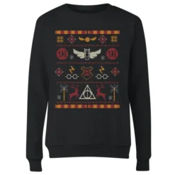 Harry Potter Knit Women's Christmas Sweater - Black 7 Harry Potter Knit Women's Christmas Sweater - Black -JD Looney Shop 11965682 1174627071802353