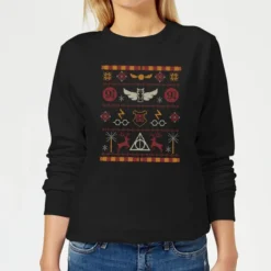 Harry Potter Knit Women's Christmas Sweater - Black