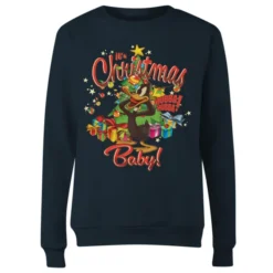 Looney Tunes Its Christmas Baby Women's Christmas Sweater - Navy -JD Looney Shop 11965752 1454627076635119