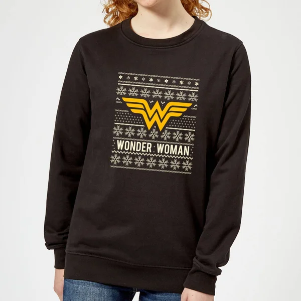 DC COMICS DC Wonder Woman Women's Christmas Sweater - Black 1 DC COMICS DC Wonder Woman Women's Christmas Sweater - Black