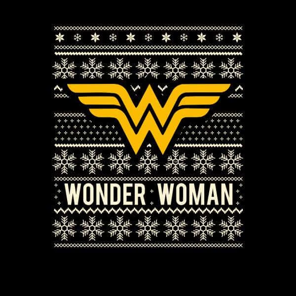DC COMICS DC Wonder Woman Women's Christmas Sweater - Black 2 DC COMICS DC Wonder Woman Women's Christmas Sweater - Black - Image 2