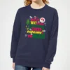 Elf Christmas Cheer Women's Christmas Sweater - Navy