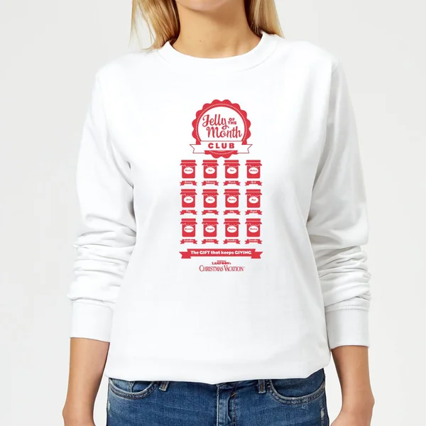National Lampoon Jelly Of The Month Club Women's Christmas Sweater - White 1 National Lampoon Jelly Of The Month Club Women's Christmas Sweater - White