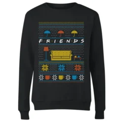 Friends Sofa Knit Women's Christmas Sweater - Black -JD Looney Shop 11965993 1134627060332120