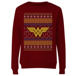 DC COMICS DC Wonder Woman Knit Women's Christmas Sweater - Burgundy 7 DC COMICS DC Wonder Woman Knit Women's Christmas Sweater - Burgundy -JD Looney Shop 11966063 1444627061825043
