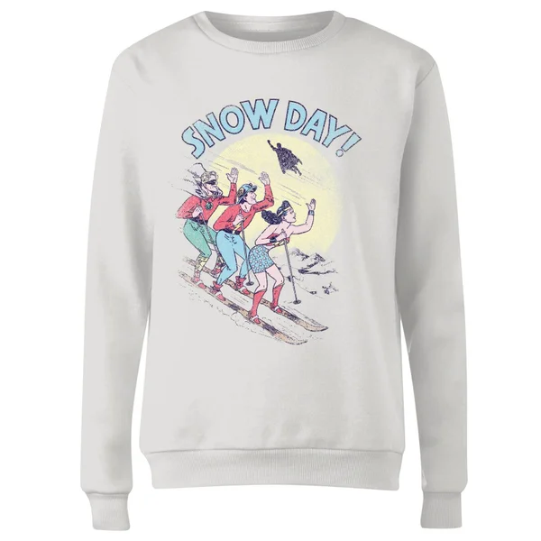 DC COMICS DC Snow Day! Women's Christmas Sweater - White 4 DC COMICS DC Snow Day! Women's Christmas Sweater - White - Image 4