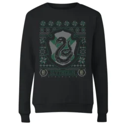 Harry Potter Slytherin Crest Women's Christmas Sweater - Black -JD Looney Shop 11966230 8074627067453739