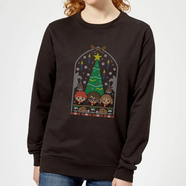 Harry Potter Hogwarts Tree Women's Christmas Sweater - Black 1 Harry Potter Hogwarts Tree Women's Christmas Sweater - Black