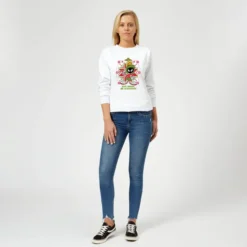 Looney Tunes Eat Drink Be Martian Women's Christmas Sweater - White 6 Looney Tunes Eat Drink Be Martian Women's Christmas Sweater - White -JD Looney Shop 11966360 5194627071718794