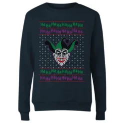 DC COMICS DC Joker Knit Women's Christmas Sweater - Navy -JD Looney Shop 11966380 4664627072310346