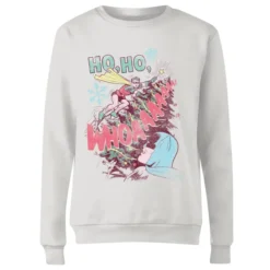 DC COMICS DC Ho Ho Whoaaaaaaa Women's Christmas Sweater - White 7 DC COMICS DC Ho Ho Whoaaaaaaa Women's Christmas Sweater - White -JD Looney Shop 11966387 2084627072611024