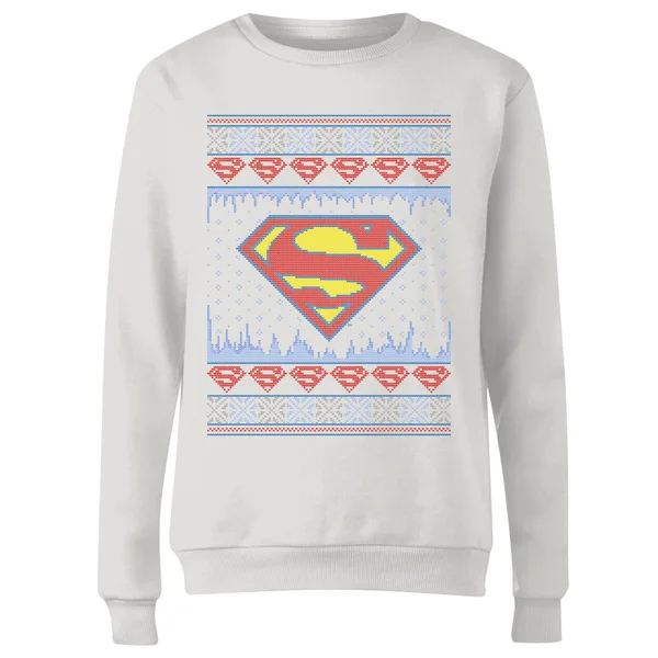 DC COMICS DC Supergirl Knit Women's Christmas Sweater - White 4 DC COMICS DC Supergirl Knit Women's Christmas Sweater - White - Image 4